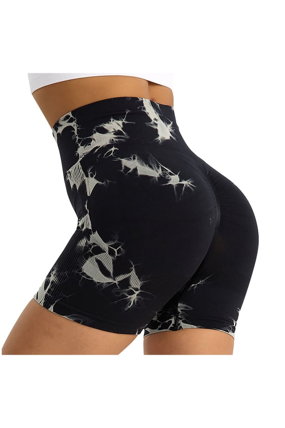 Women's Tie Dye Yoga Biker Shorts High Waist Workout Short Pants for Gym Fitness and Casual Summer Street