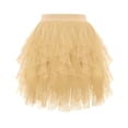 thumbnail image 1 of Umfun Women's Tiered Asymmetrical Tulle Mini Skirt Elastic High Waist Puffy Mesh Skirt for Party Prom, 1 of 9