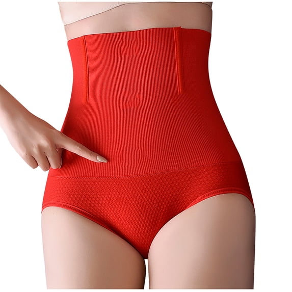 Umfun Panties for Women Ultra High Waist Shaper - Ribbed Compression Briefs with Button Detail for Full Torso Control
