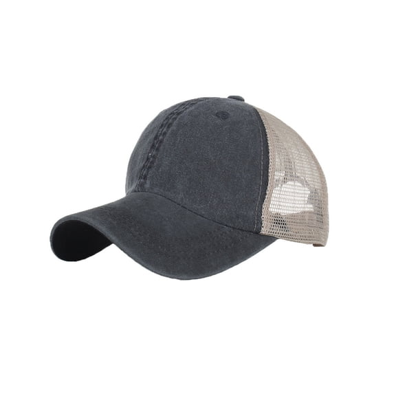 Umfun Women's Washed Mesh Back Trucker Hat, Vintage Two-Tone Baseball Cap with Breathable Mesh Back, Adjustable Casual Sun Hat for Streetwear