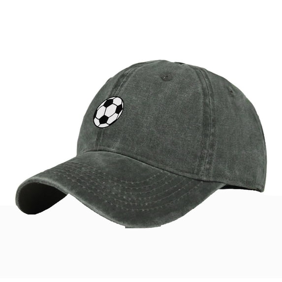 Umfun Women's Washed Soccer Print Baseball Cap, Retro Distressed Casual Hat for Daily and Streetwear, Adjustable Sun Hat with Sports Motif