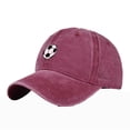 thumbnail image 1 of Umfun Women's Washed Soccer Print Baseball Cap, Retro Distressed Casual Hat for Daily and Streetwear, Adjustable Sun Hat with Sports Motif, 1 of 9