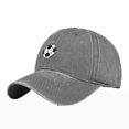 thumbnail image 1 of Umfun Women's Washed Soccer Print Baseball Cap, Retro Distressed Casual Hat for Daily and Streetwear, Adjustable Sun Hat with Sports Motif, 1 of 9