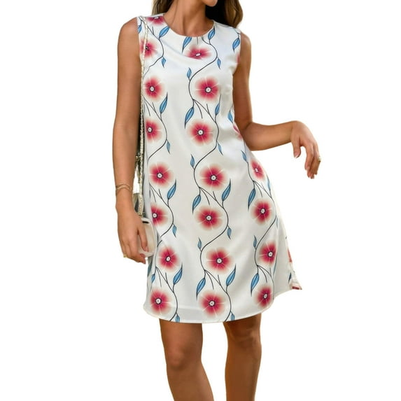 Umgee Bow Print Ruffled Cap Sleeve Mini Dress