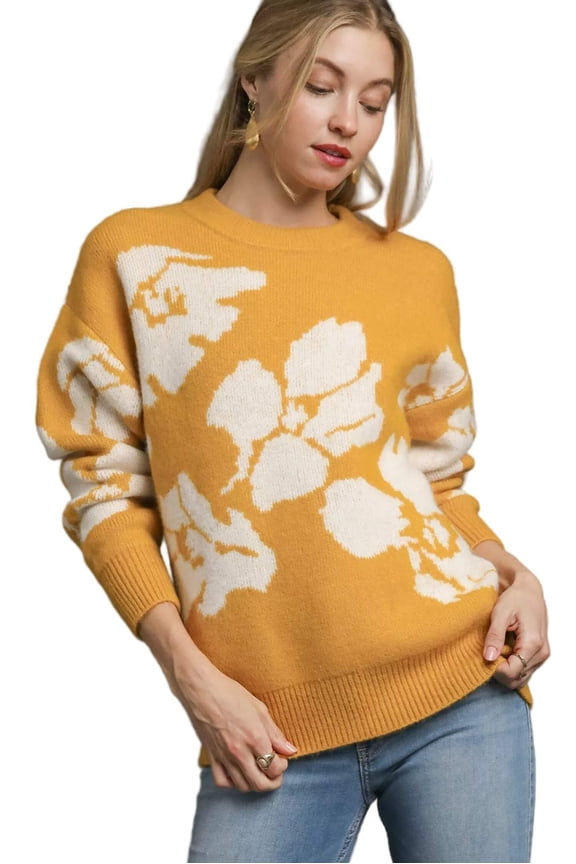 Umgee Floral Long Sleeve Sweater