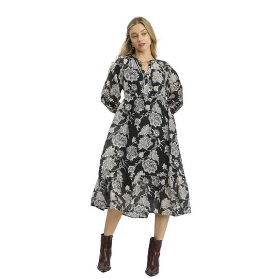 Umgee Floral Print Boho Midi Dress