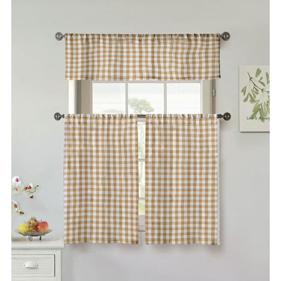 Umid Checker Kitchen Curtain & Tier Set