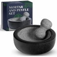 thumbnail image 1 of Umien™ 8" Granite Mortar and Pestle Set | Black Guacamole Bowl Molcajete for Grinding Spices, Herbs, and Sauces | Includes Avocado Tool, 1 of 5