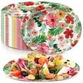 thumbnail image 1 of Umigy 50 Pcs Hawaiian Luau Oval AFN1Paper Plates Luau 10'' x 12'' Disposable Paper Plates Hawaiian Floral Dinner Plates Summer Flower Serving Tray for Summer Beach Wedding Birthday Party Supply, 1 of 3