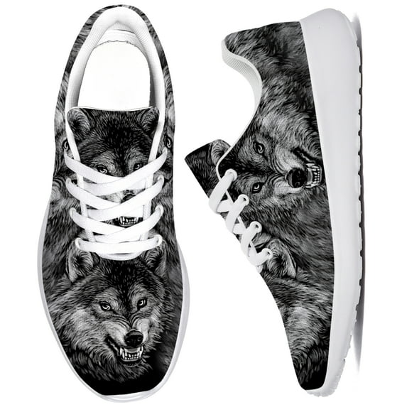 Uminder Mens Fashion Sneakers Wolf Shoes Black Shoes Size 10