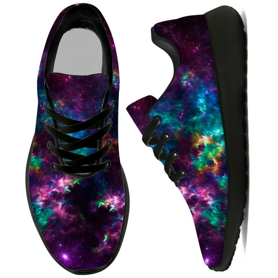 Uminder Mens Running Shoes Galaxy Sneakers Black Shoes Size 6