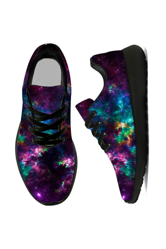 Mens Running Shoes Galaxy Sneakers Black Shoes Size 6