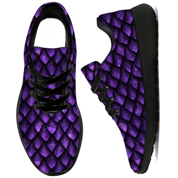 Uminder Mens Running Shoes Dragon Scales Sneakers Black Shoes Size 4.5