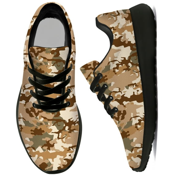 Uminder Mens Walking Shoes Camouflage Sneakers Black Shoes Size 8.5