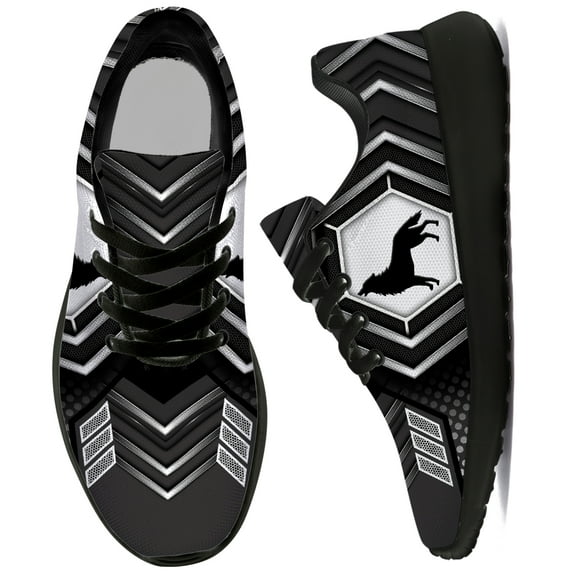 Uminder Mens Walking Shoes Wolf Sneakers Black Shoes Size 11.5