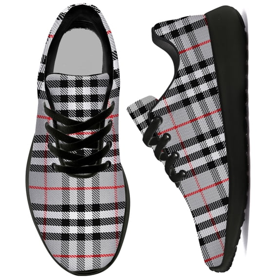 Uminder Womens Tennis Shoes Buffalo Plaid Sneakers,Wide Width Available