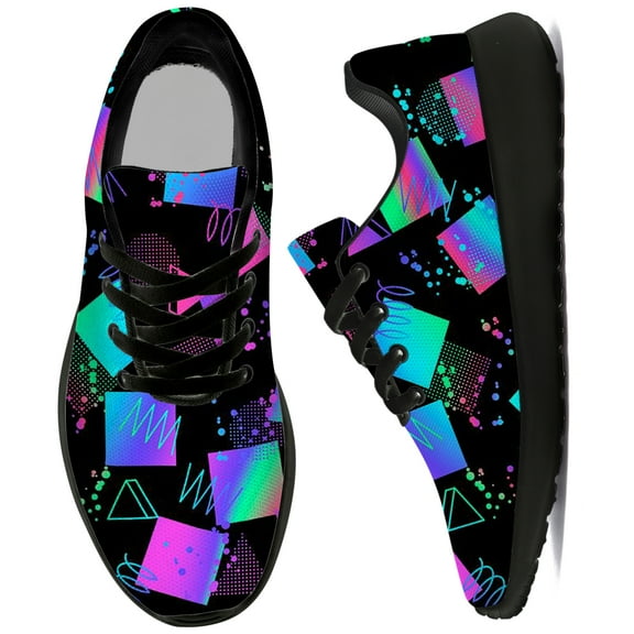 Uminder Womens Running Shoes 80s Sneakers Black Shoes Size 9.5