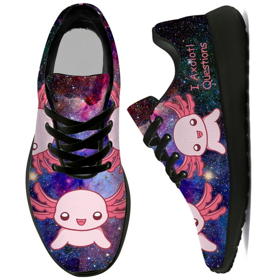 Uminder Womens Running Shoes Axolotl Sneakers Black Shoes Size 6