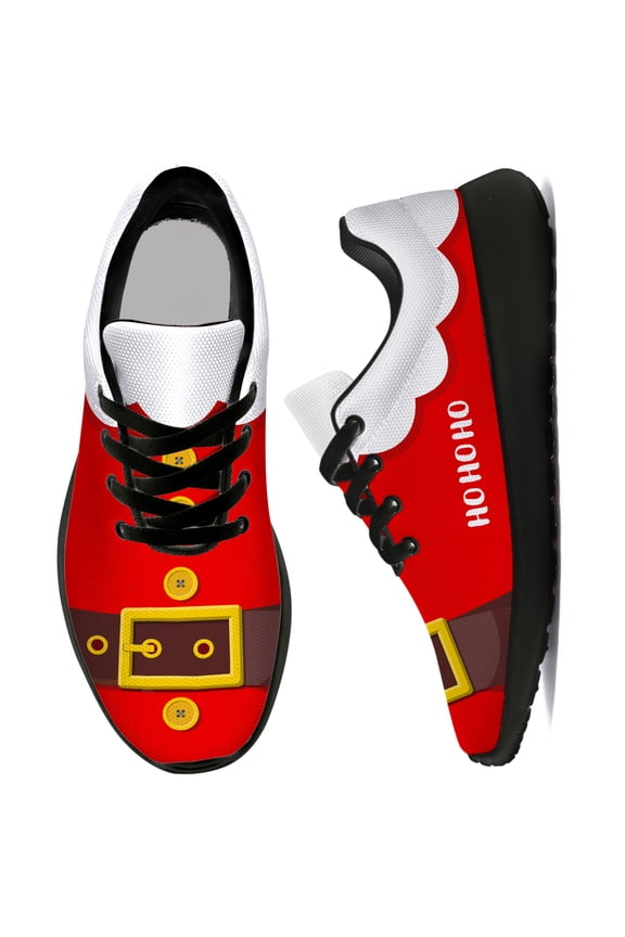 Womens Running Shoes Christmas Santa Sneakers Black Shoes Size 10