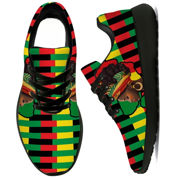 Uminder Womens Running Shoes African Sneakers Black Shoes Size 11