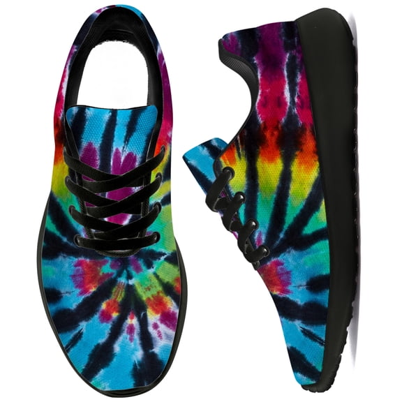 Uminder Womens Running Shoes Tie Dye Sneakers Black Shoes Size 9.5
