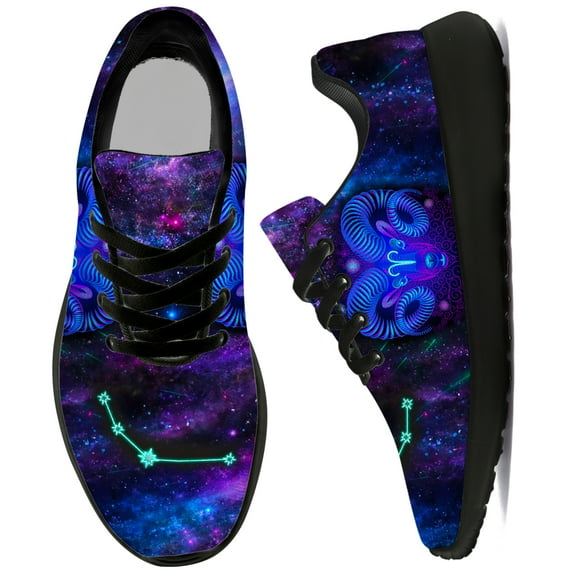 Uminder Womens Tennis Shoes Aries Zodiac Sneakers Black Shoes Size 6