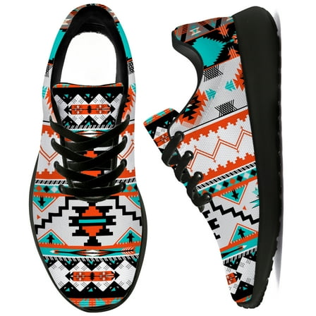 Uminder Womens Tennis Shoes Aztec Sneakers Black Shoes Size 11.5