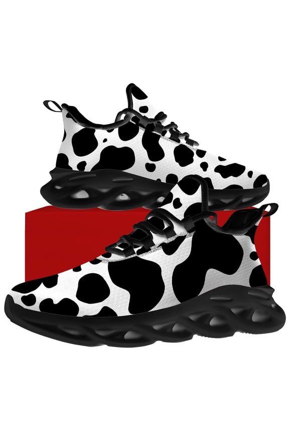 Womens Tennis Shoes Cow Sneakers Black Shoes Size 11