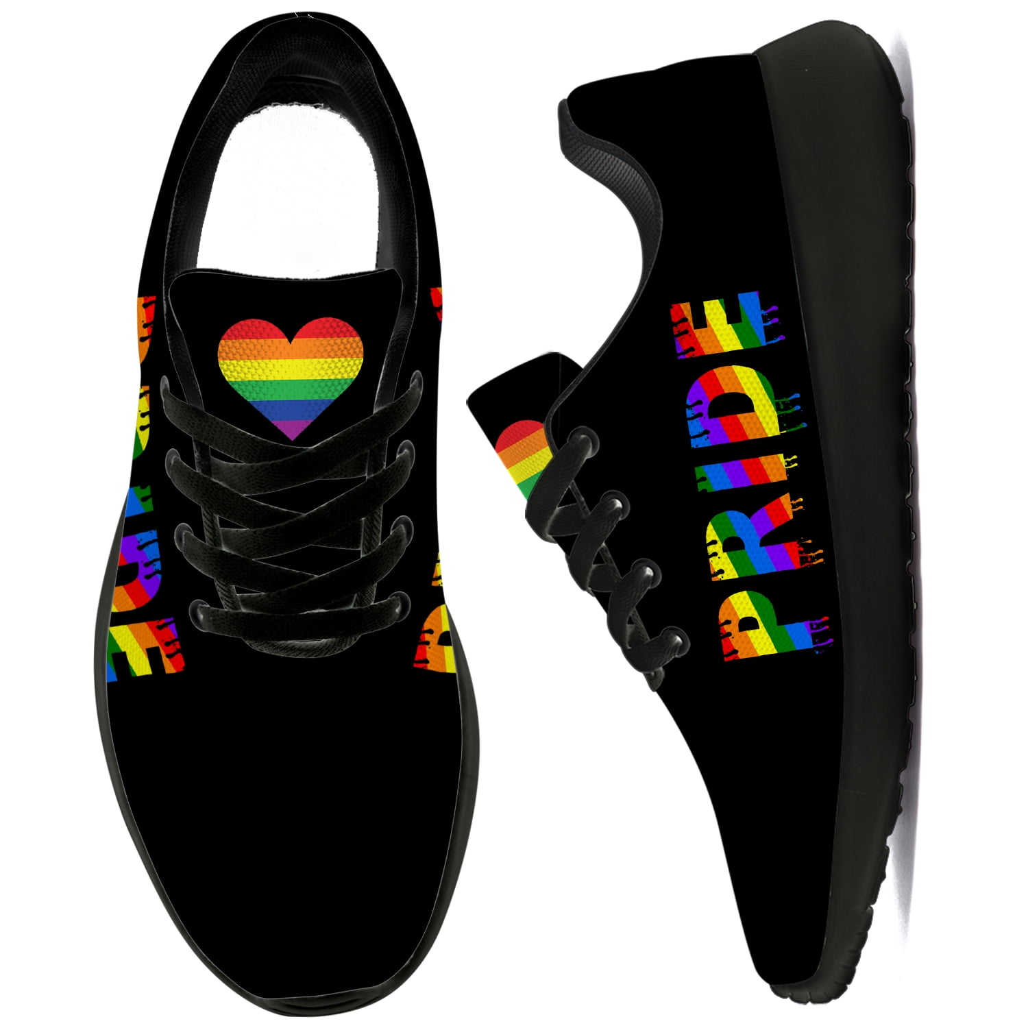 Uminder Womens Tennis Shoes LGBT Pride Sneakers Black Shoes Size 13 ...