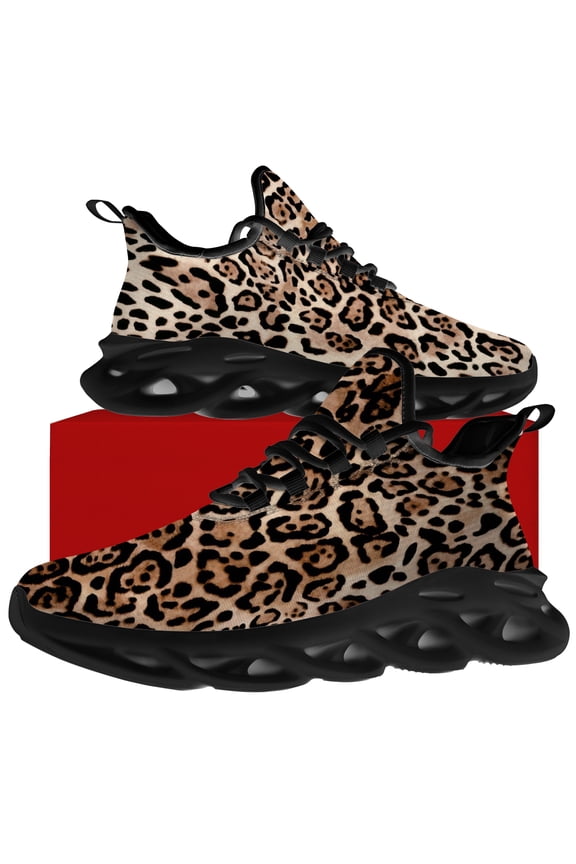 Womens Tennis Shoes Leopard Sneakers Black Shoes Size 10