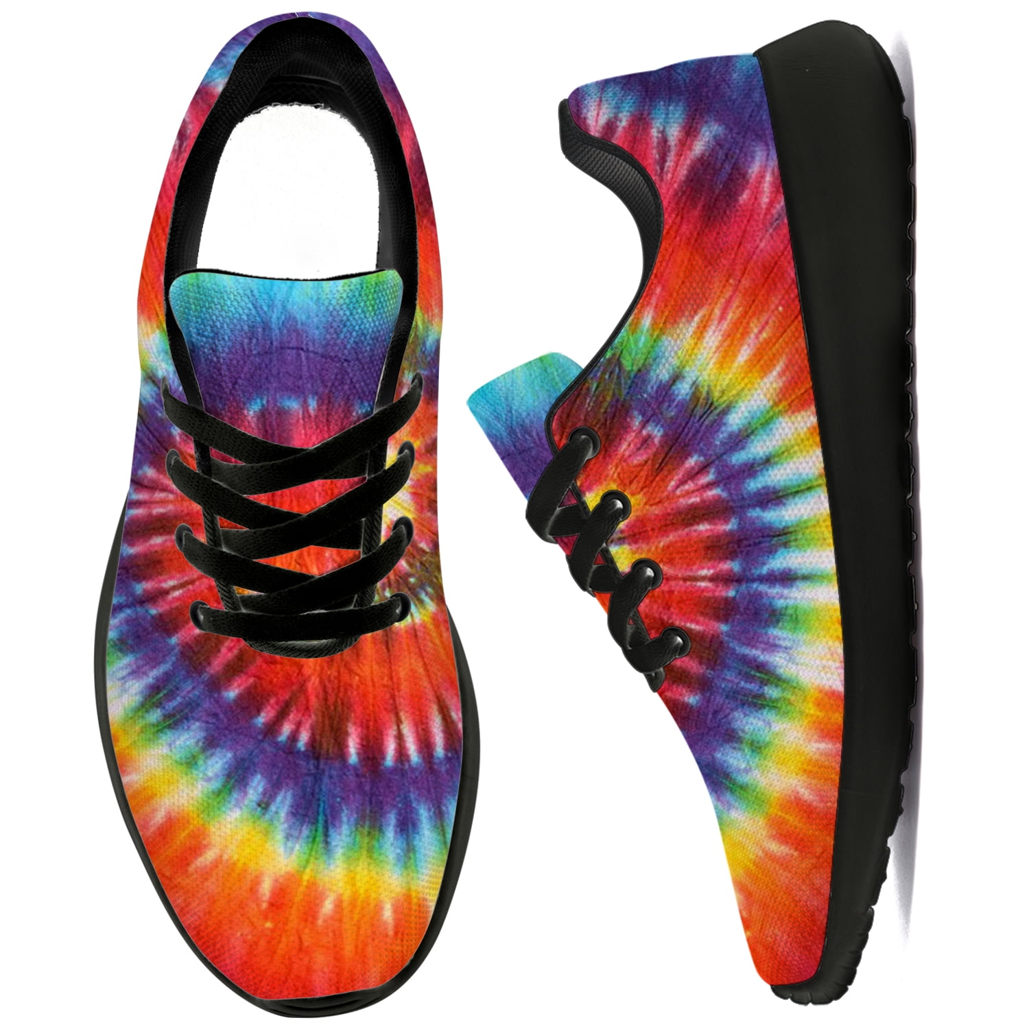 Uminder Womens Tennis Shoes Tie Dye Sneakers Black Shoes Size 10 ...