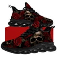 thumbnail image 1 of Uminder Womens Walking Shoes Flower Skull Sneakers Black Shoes Size 9, 1 of 5