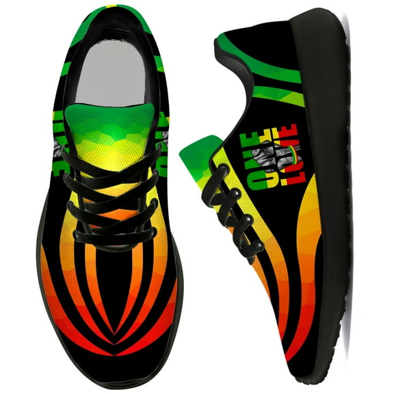 Uminder Womens Walking Shoes Rasta Sneakers Black Shoes Size 11.5