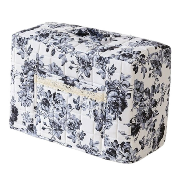 Uminens Sewing Machine Dust Cover, Floral Quilted Sewing Machine Cover with Pocket, Craft Room Sewings Supply Organizer, 17 Inches