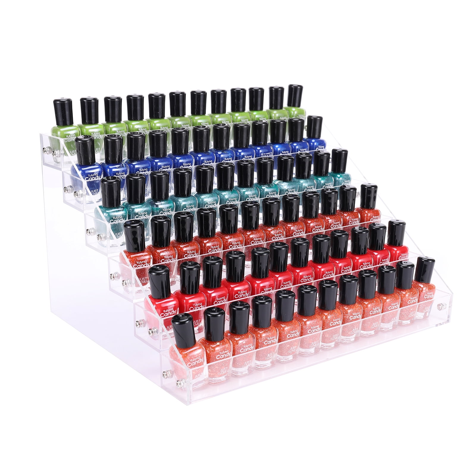 Clear Acrylic Nail Polish Shelf Wall Rack - 15-Inch Floating Shelves Set Of 12, Multi-Purpose Organizer For Makeup & Sunglasses
