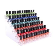 Umirokin Acrylic Nail Polish Organizer Rack, 6 Tier Clear Nail Polish Holder Display Stand for 72 Bottles, Countertop Cosmetic Storage Shelf for Gel Polish, Essential Oils, Lipstick, Sunglasses