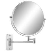 Umirokin 9" Magnifying Wall Mount Makeup Vanity Mirror, 1x/7x Double-Side with Magnification, Swivel Extendable Shaving Mirror for Bathroom, Chrome