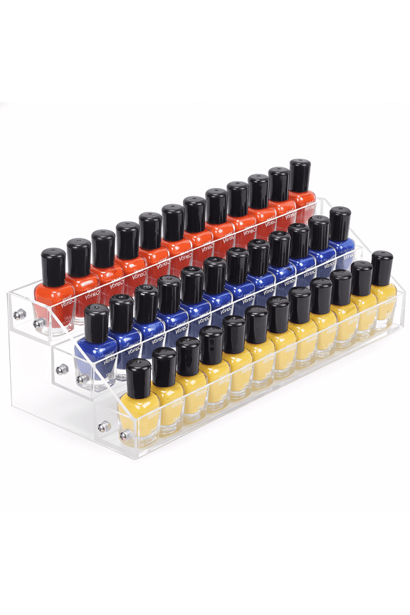Nail Polish Rack, 3 Tier Acrylic Paint Rack Display Stand Holder, Essential Oil Organizer Storage Shelf Holds up to 36-56 Bottles