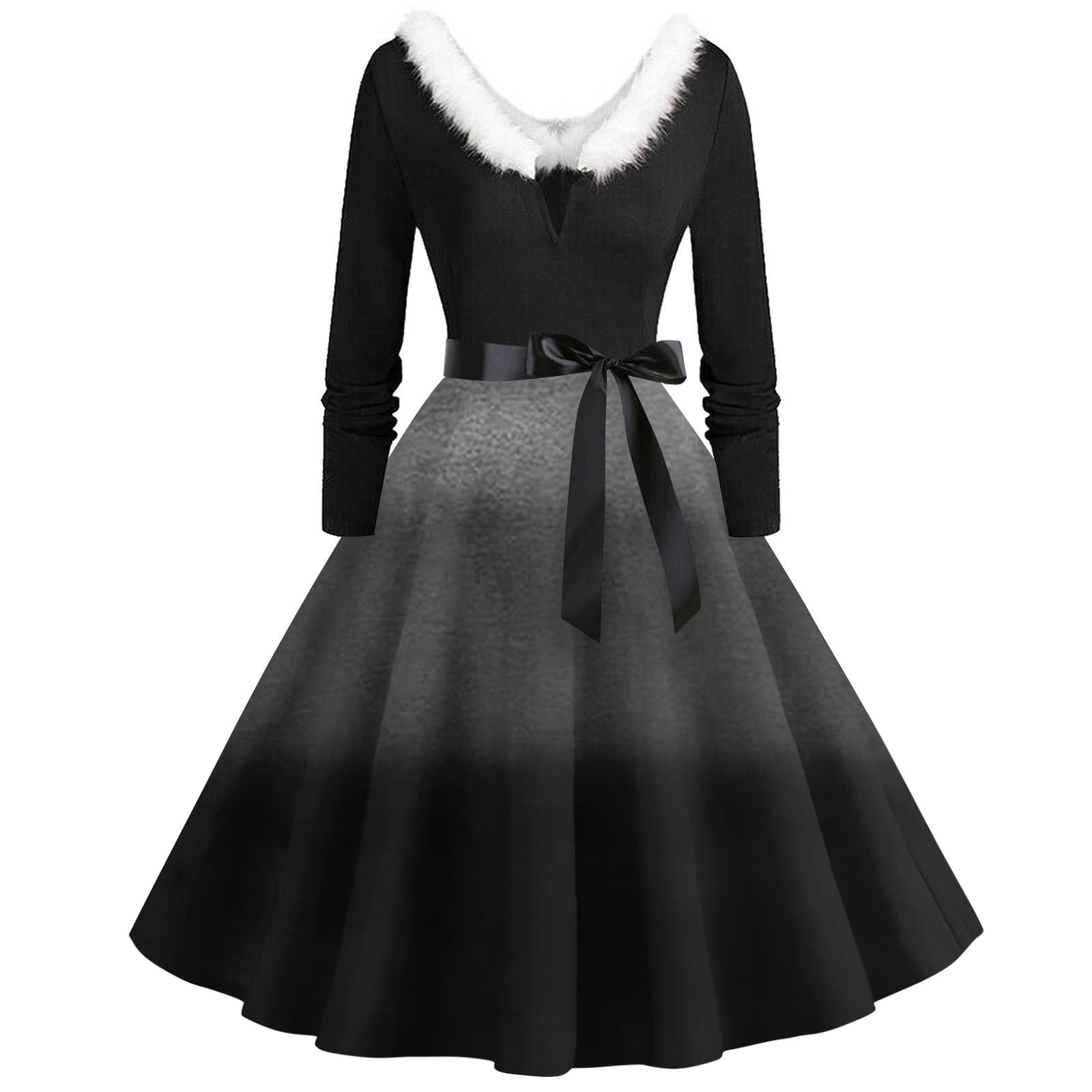 Umitay Christmas Dresses for Women Square Neck Fleece Cocktail Dresses