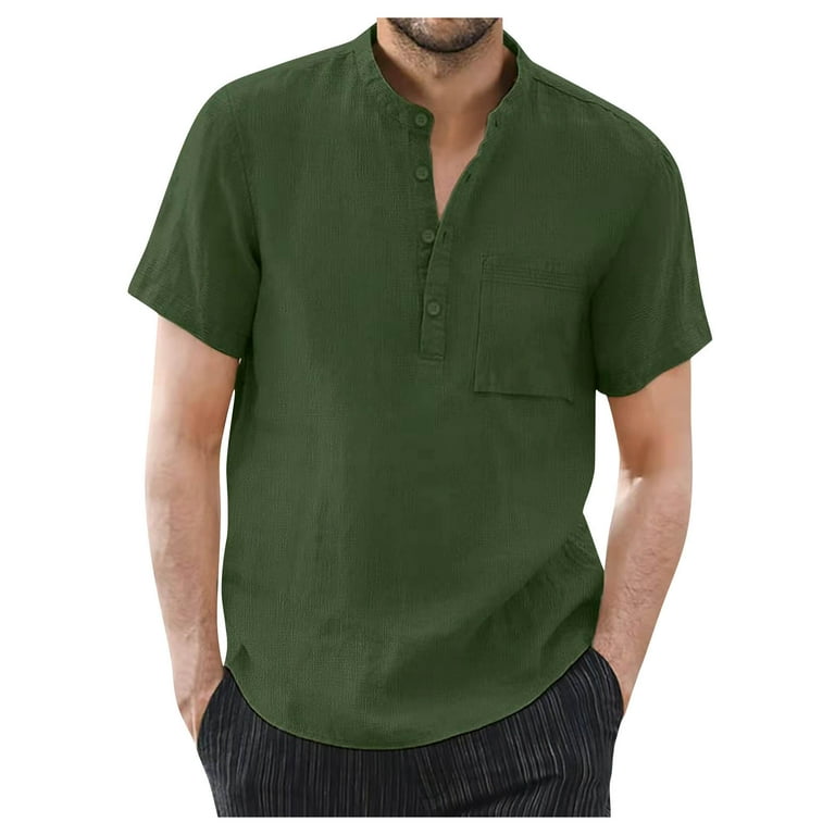 Umitay Mens Shirts Men's Spring Summer Casual Fashion Cotton Linen