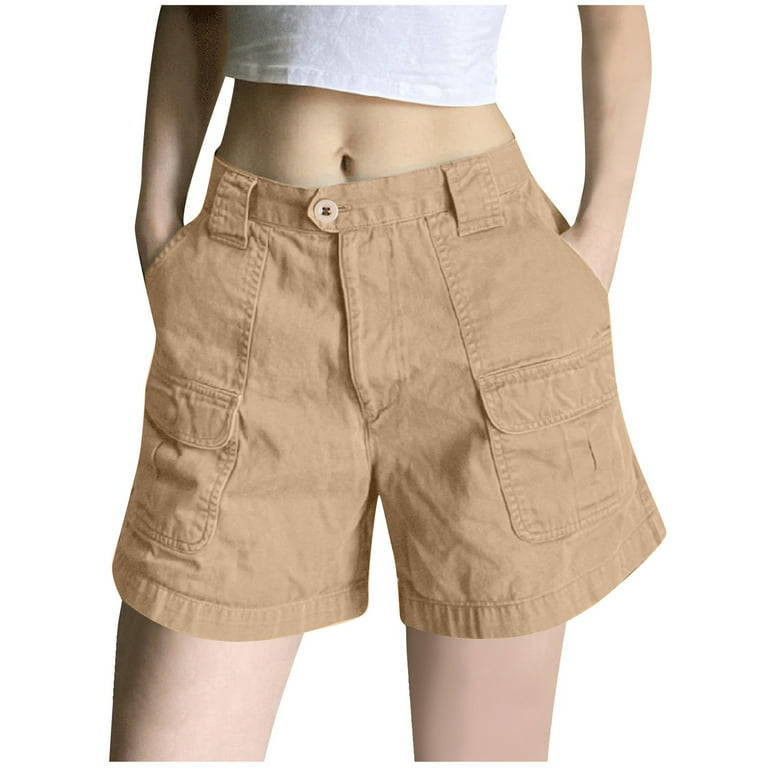 Umitay Pantalones Cortos Cargo Cintura Mujer Pantalones Cortos Slim Fitted  Shorts Vintage 