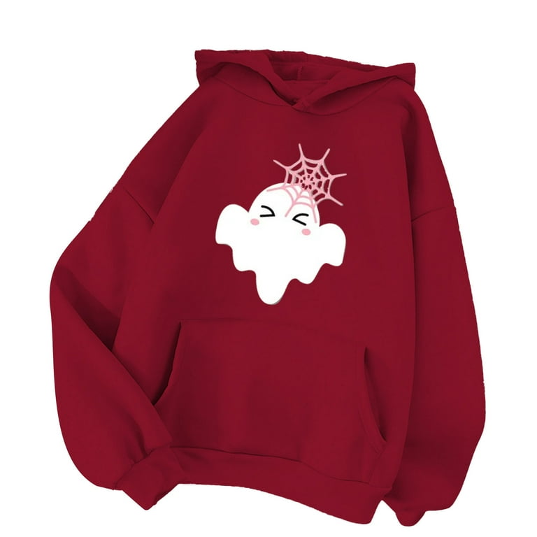 Umitay Plus Size Sweatshirts For Women Women's Fashion Ghost Sports  Pullover Hoodie Loose Padded Thickened Warm Casual Sweatshirt 