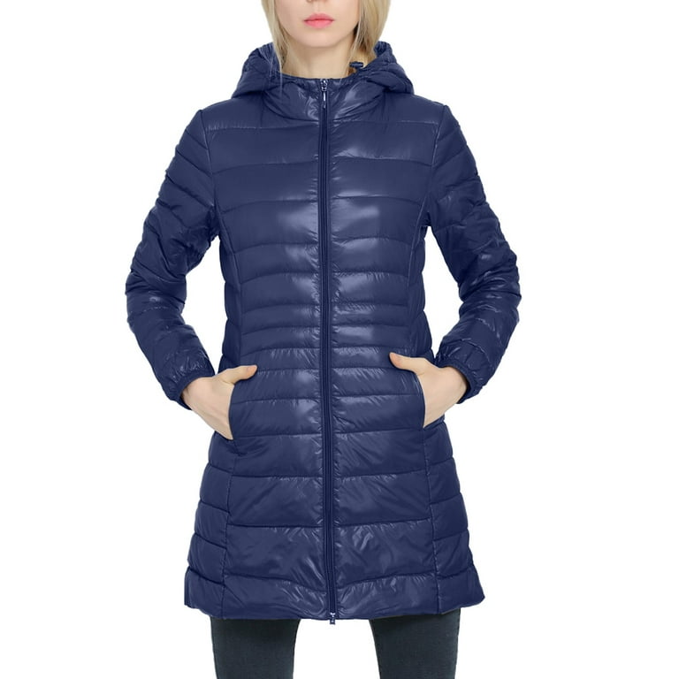 Umitay jackets for women Women Fashion Casual Light Outerwear Solid Hooded  Zippers Coat Down Jackets 