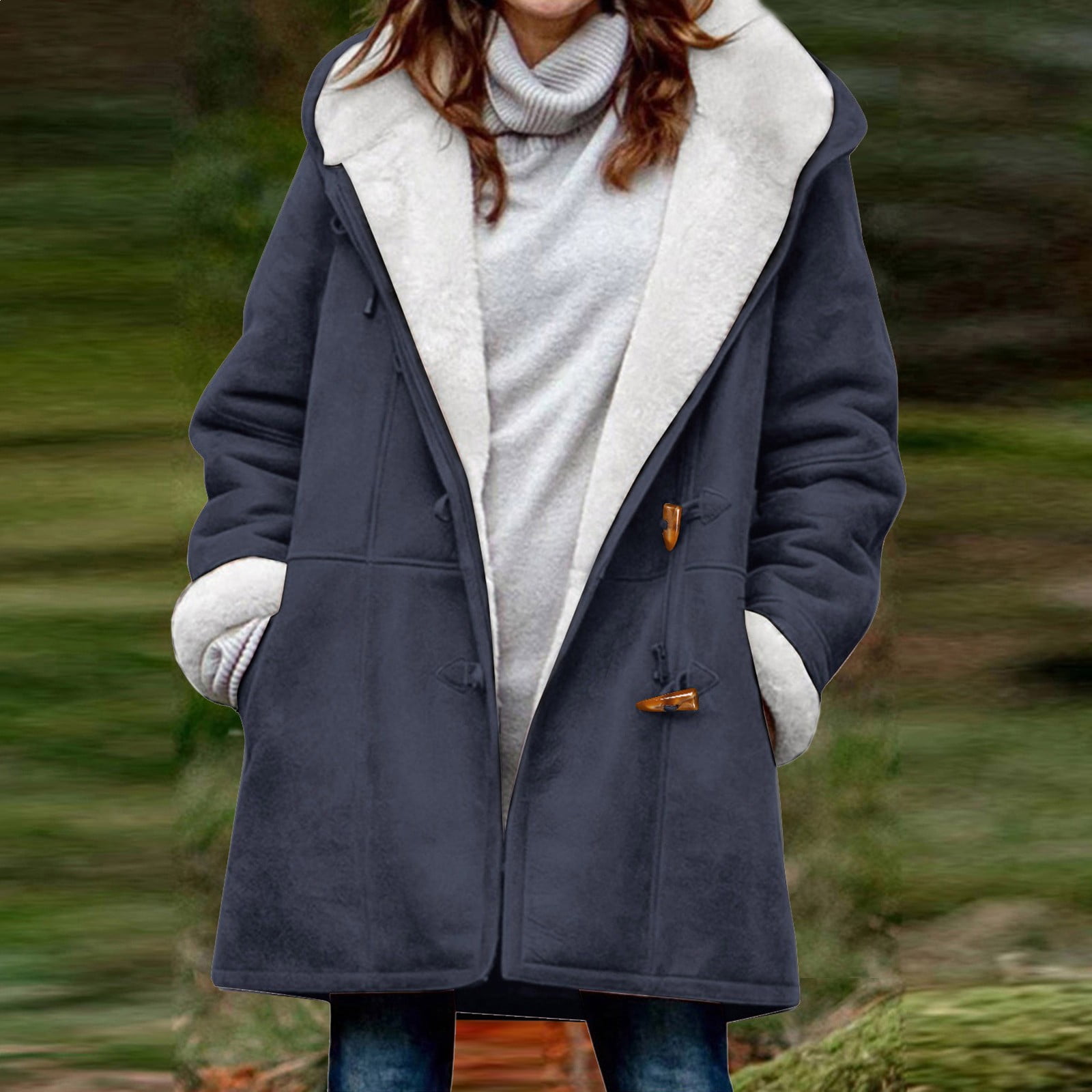 Umitay straight jacket Womens Winter Coats Mid Length Lined Warm