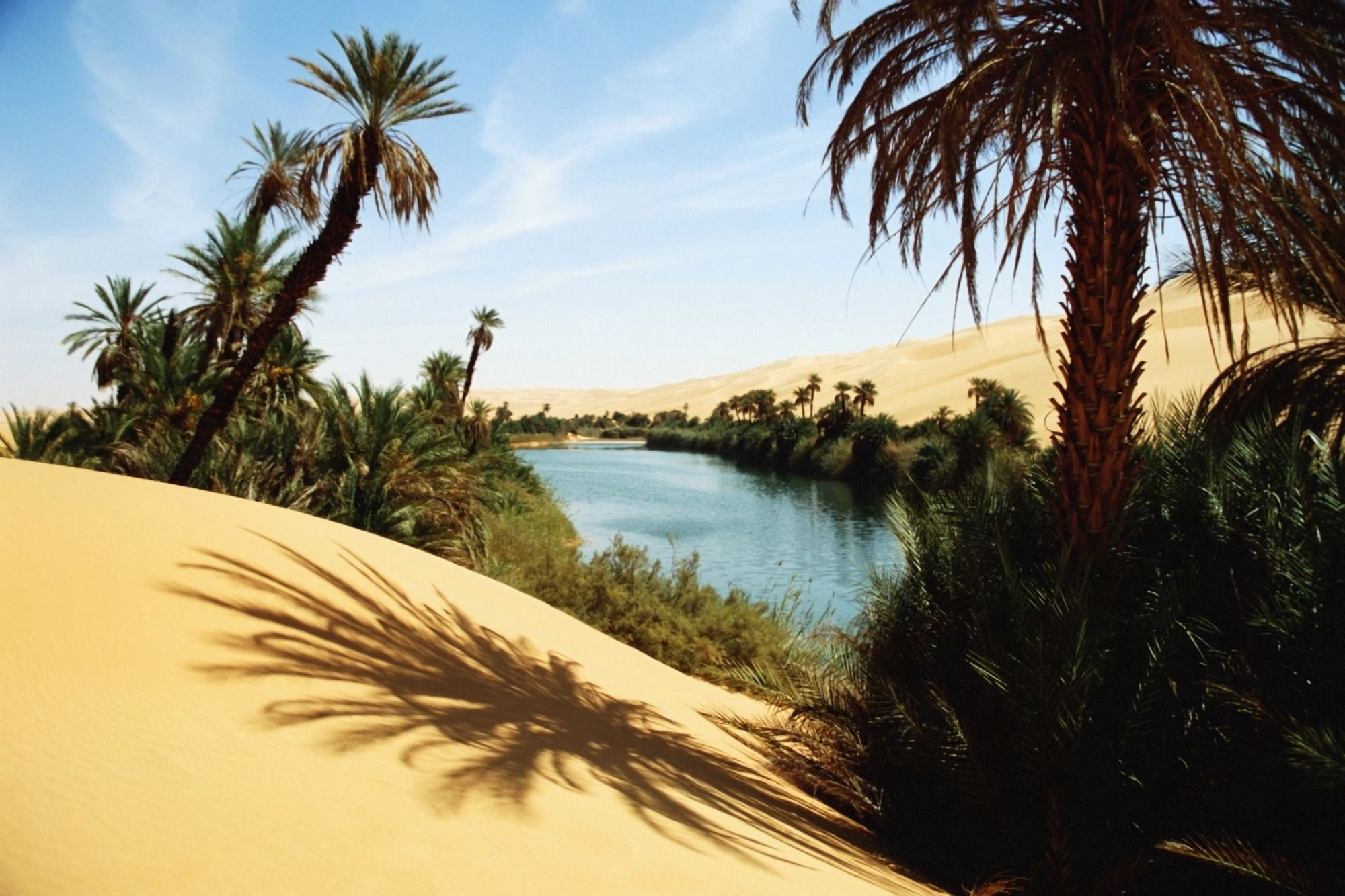 Umm Al-Maa Lake Ubari Sand Sea Canvas Art - Chris Bradley Design Pics (19 x 12)