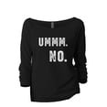 thumbnail image 1 of Ummm NO Women's Fashion Slouchy 3/4 Sleeves Raglan Lightweight Sweatshirt Black 2X-Large, 1 of 3