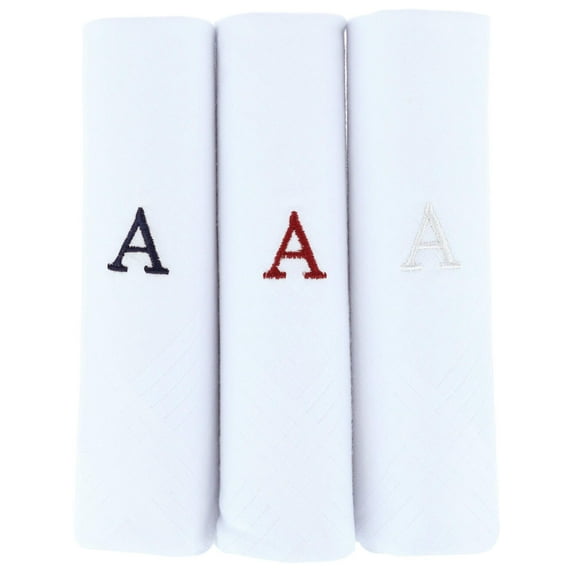Umo Lorenzo Cotton Boxed Initial Alphabet Handkerchiefs (Pack of 3) (Men)