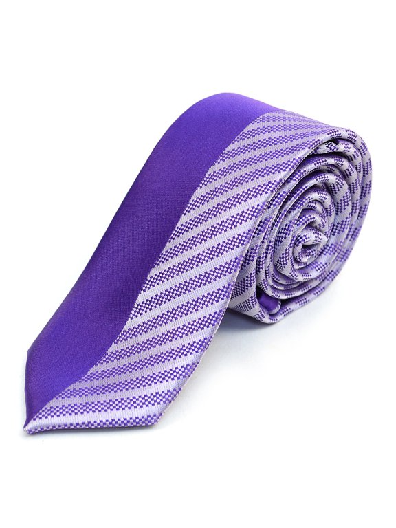 Elegant Microfiber Poly Woven Slim Neckties - Slim Panel Pattern Ties for Men-Holiday Ties, Spring Ties