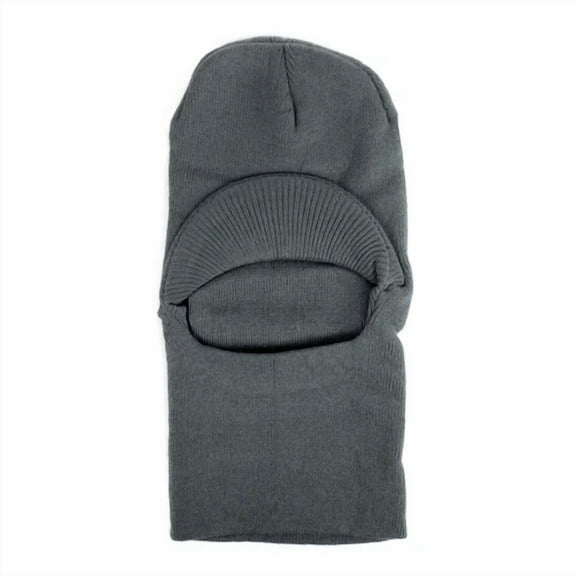 Umo Lorenzo Italy Balaclava One Hole Open Face Knit Face Ski Mask W Visor Gray