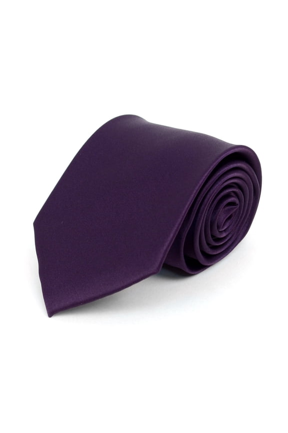Ties for Men Classic Necktie Solid Color Smooth Satin Finish